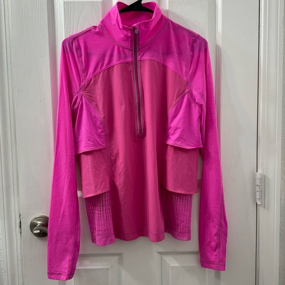 Lululemon Sun Runner Pullover Jacket Pink Ruffle - image 1